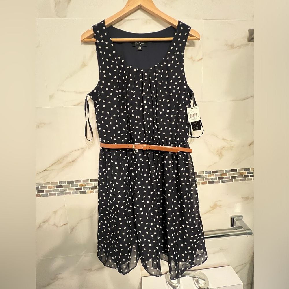 BCX women’s polka dot belt dress